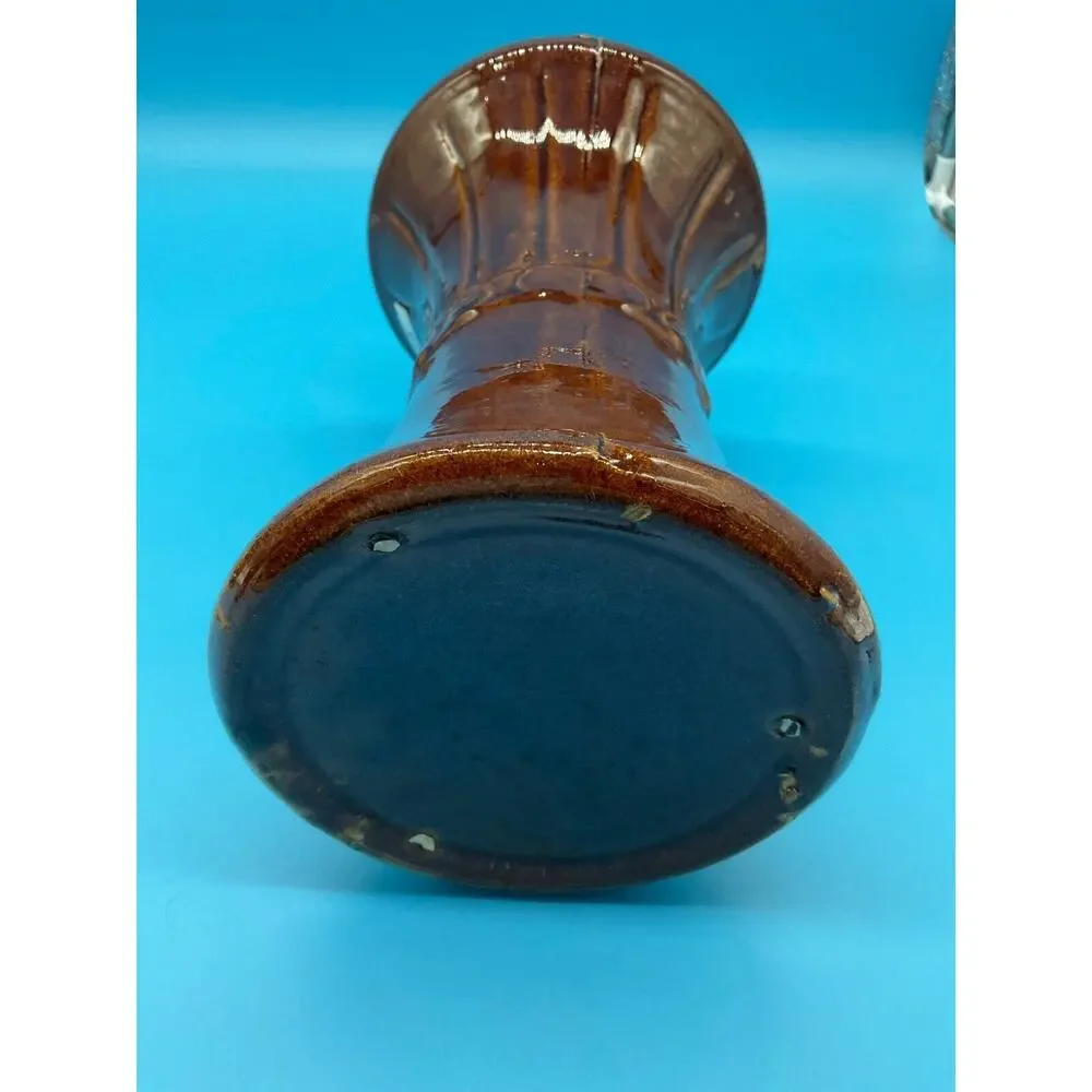 RARE Antique American Art Deco Hourglass Stoneware USA‎ Pottery Vase Retro MC